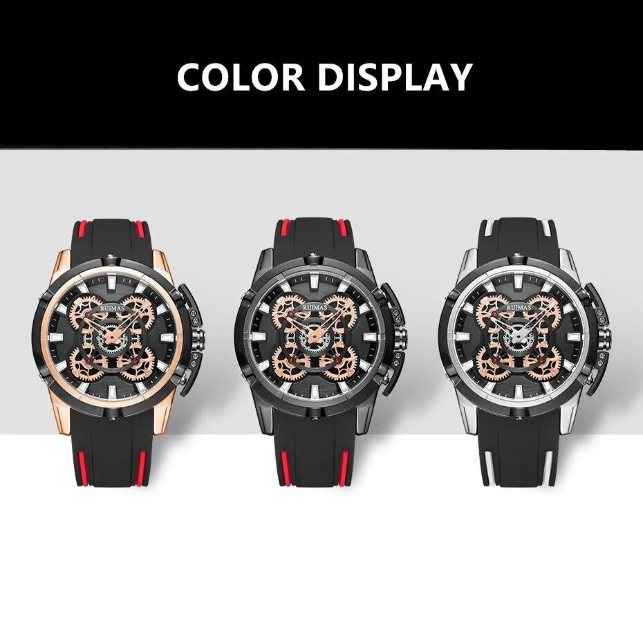 RUIMAS Top Brand Mens Watches Luxury Silicone Large Dial Sports Quartz Wristwatch Waterproof Date Clock Casual Relogio Masculino-6