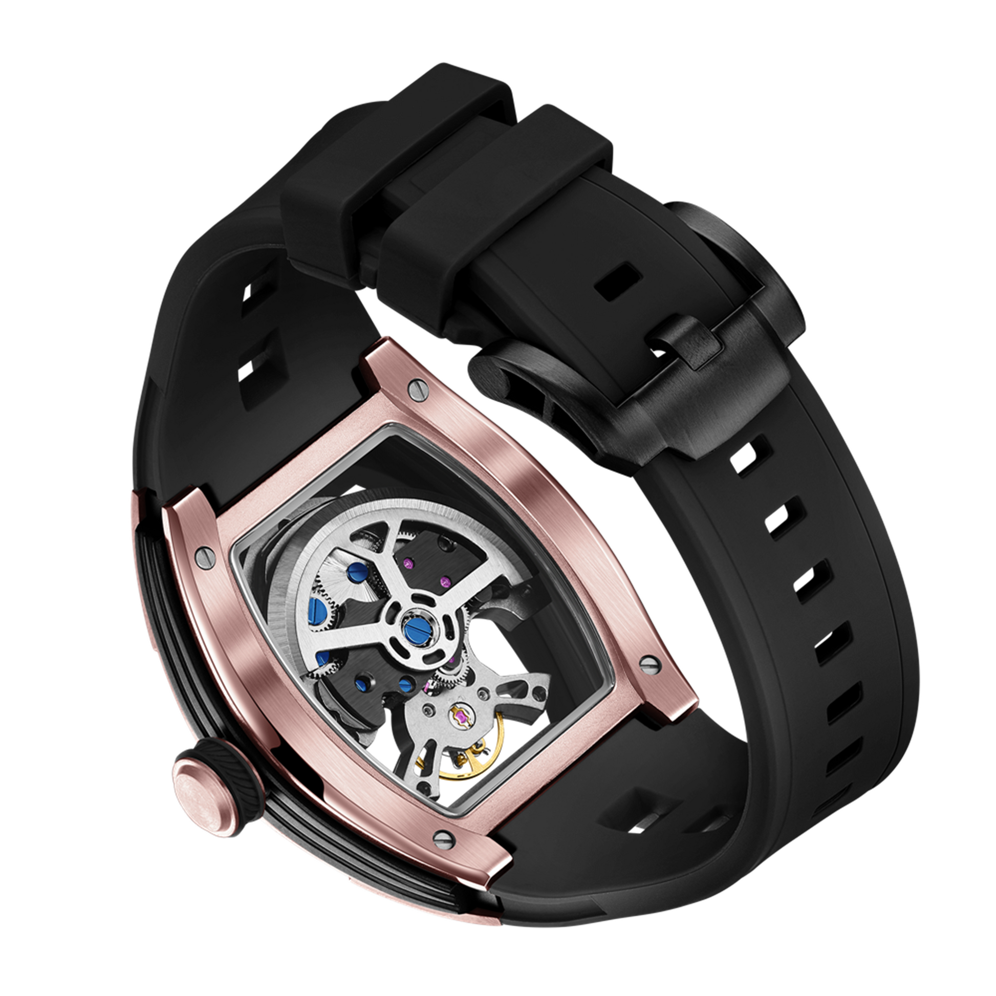 New Fashion Automatic Mechanical Watches for Men Waterproof Skeleton Dial Stainless Steel Case Male Wristwatch Clock 9198-6-16