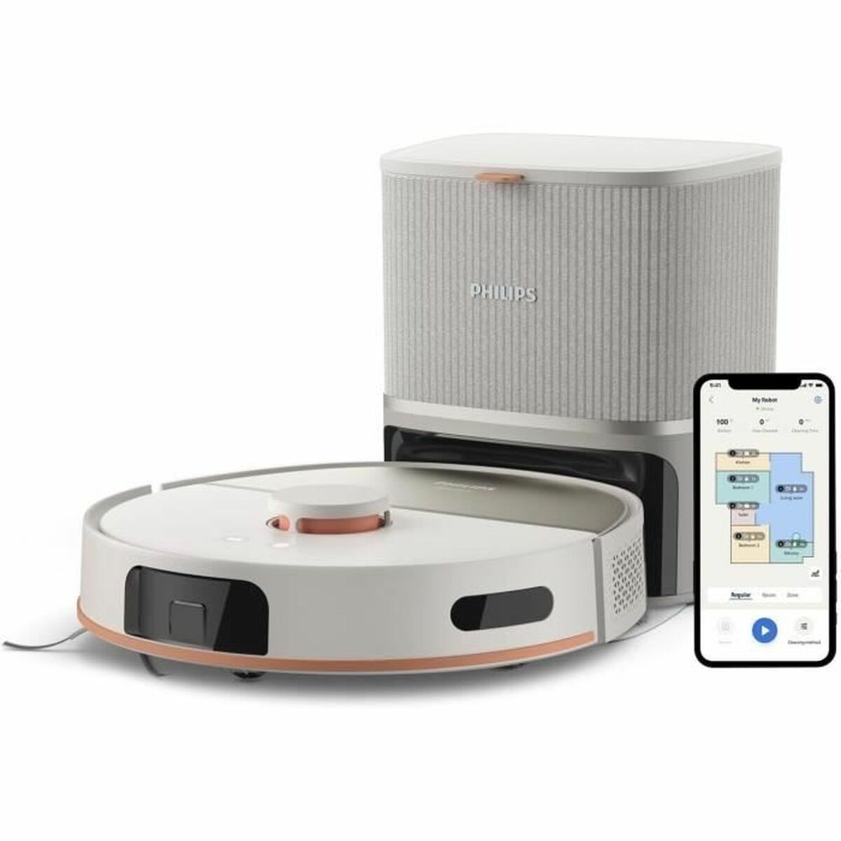 Robot Vacuum Cleaner Philips 4800 mAh-0